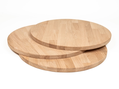 Round Tabletop Worktop Oak A/B, finger jointed lamellas, 26 mm, untreated